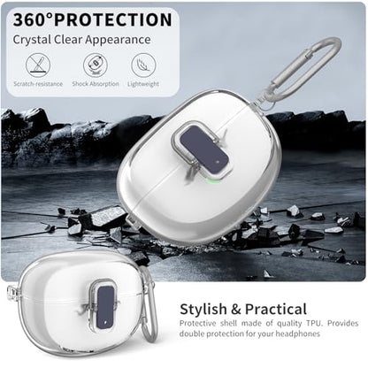 [Secure Lock] TUDIOW for Bose Ultra Open Earbuds Case(2024) | Clear TPU Shockproof Protective Cover for Bose Open Ear Wireless Earbuds Accessories with Cleaning Kit & Keychain(Clear) - color: Clear