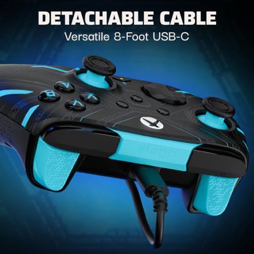 PDP Rematch Glow Enhanced Wired Controller for Xbox Series X|S & Xbox One - color: Titan Steel, style: Controller