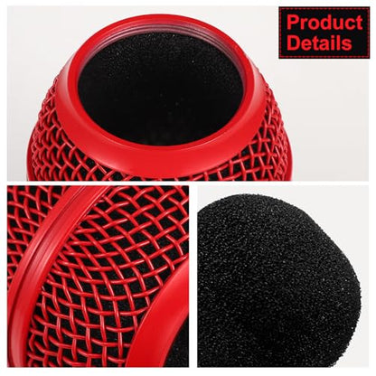 Facmogu 4PCS Beta58A Mesh Microphone Heads, Microphone Head Replacement, Microphone Grille Ball Head With Inner Foam, Beta 58A Steel Wireless Mic Head Cover, Round Microphone Head Grill - Mulitcolor - color: Multicolor