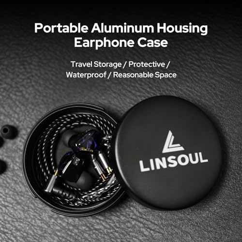 Linsoul Mini Portable Aluminum Storage Earphone Case, Water Resistant | Hard Protective Traval Carrying Case for KZ ZS10 PRO, Kiwi Ears Orchestra lite/Singolo/Cadenza, Simgot EA500LM, Tangzu Wan'er