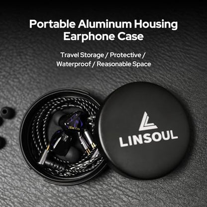Linsoul Mini Portable Aluminum Storage Earphone Case, Water Resistant | Hard Protective Traval Carrying Case for KZ ZS10 PRO, Kiwi Ears Orchestra lite/Singolo/Cadenza, Simgot EA500LM, Tangzu Wan'er