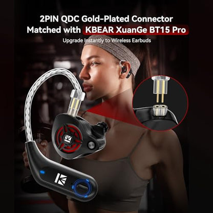 2026 Latest erabuds,KBEAR BK1 Wired Gaming Earbuds,10mm Single DD in Ear Monitor,HiFi Headset Wired Earbuds IEM Earphones with Detachable Cable for Gaming/Music/Video (Black, 3.5 with mic) - color: B