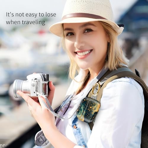 Compatible with Airpod pro 2nd/1st Generation Case Cover with Gold Round Keychain Cute Pattern Hard & Anti Slip Cover for Men Women & Girls（Starry Sky） - color: Starry Sky