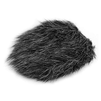aqxreight Furry windscreen, microphone windshield cover muff for on camera mic, with 2.2cm mounting hole, compatible with VideoMicro MM1, reduces wind noise indoor outdoor (Medium) - size: Medium