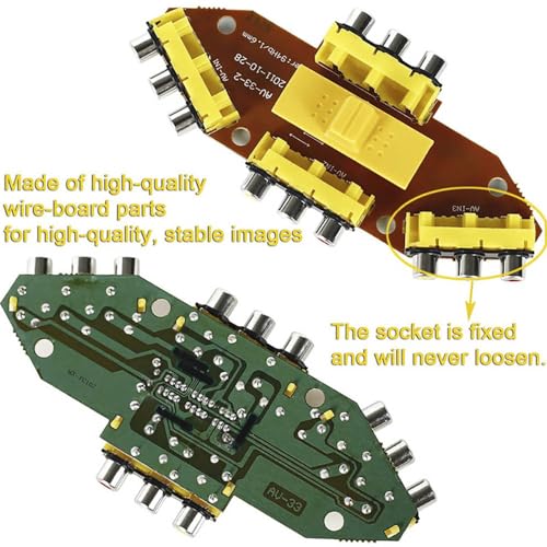 LEAGY 4 Way 4 in 1 Out Audio Video AV RCA Switch Game Selector Box Splitter