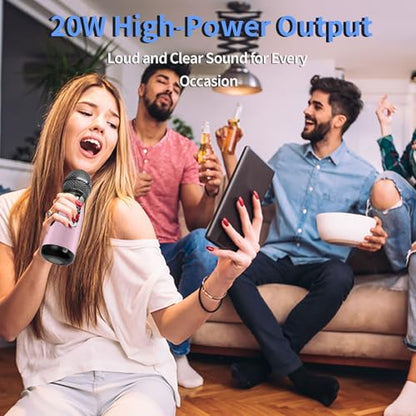 YF73 20W Karaoke Mic, Dual MIC, BT5.0, TF, Home/Part - color: YF73