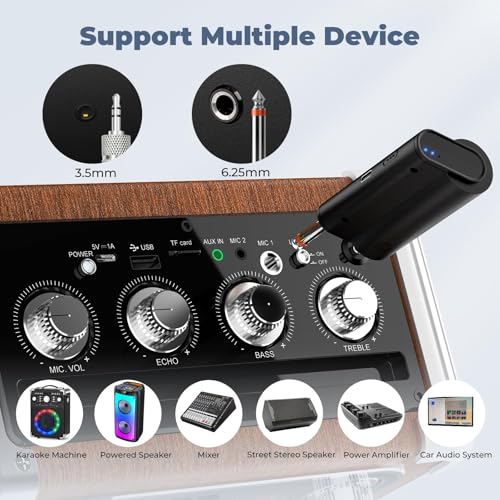 Wireless Microphones, Professional UHF Dual Microphones for Karaoke, Wireless Dynamic Microphone System Set with Rechargeable Receiver,Plug and Play, Speech, Wedding, Church, PA System - color: Green