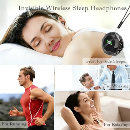 Smallest Invisible Mini Earbuds Wireless Bluetooth Headset, Low Profile Micro Tiny Discreet Hidden Earbudsfor Work, Small Headphones, Invisible Sleep Earphones for Small Ear Canals (Black) - color: Black