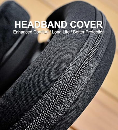 Protective Headband Cover for Corsair Virtuoso Wireless, XT, and SE Gaming Headsets - Machine Washable, No More Flaking Leather (Black)
