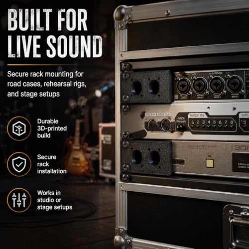 SplashNColor Left Rack Ears for Behringer Uphoria UMC404HD Audio Interface – 2 Pack Rack Mount Kit | Secure Friction Fit with Screw Holes | Standard 19-Inch Rack Compatible Mounting