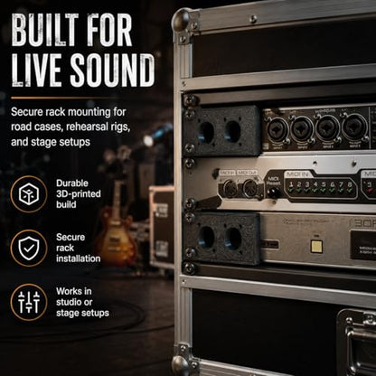 SplashNColor Left Rack Ears for Behringer Uphoria UMC404HD Audio Interface – 2 Pack Rack Mount Kit | Secure Friction Fit with Screw Holes | Standard 19-Inch Rack Compatible Mounting