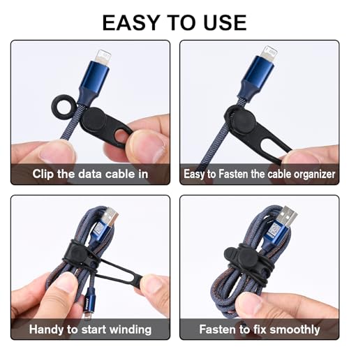 32Pcs Silicone Cable Ties, Data Cable Organizer Silicone Cable Straps Cord Ties Wrap Reusable Wire Organizers Elastic Cables Cord Management Organizers for Electronics, Home, Office, School, Travel