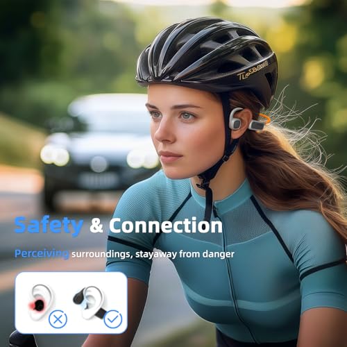 vinamass Open Ear Headphones, Air Conduction Headphones Bluetooth 5.4, Wireless Headphones with LED Beacon String, 10H Playtime, Sports Headphone for Running & Outdoor