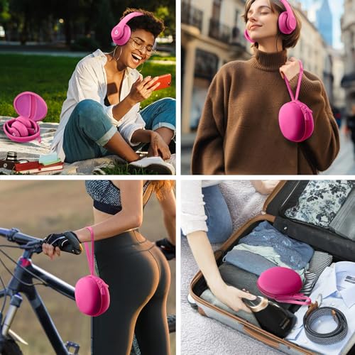 for Beats Studio Pro/Studio3/Solo4/Solo3 Headphones Hard Case, Rose Red - color: Rose Red Case