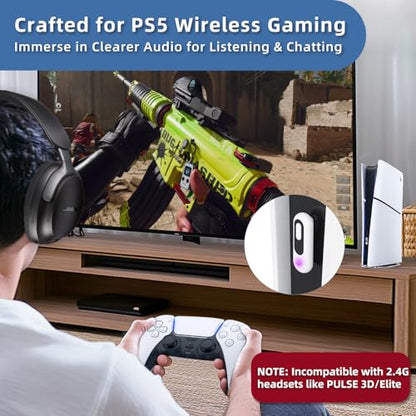 USB-C Bluetooth Audio Adapter for PS5 & PS4, Low Latency | Wireless Audio Transmitter with aptX-Adaptive, Bluetooth Headphones & Earbuds