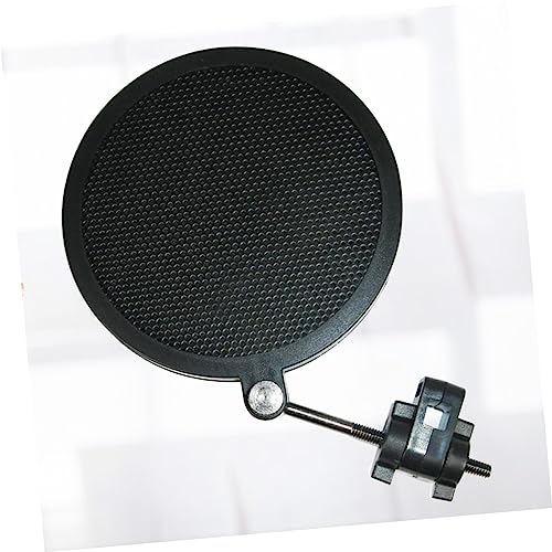 BESTonZON 1pcs Studio Microphone Double-layer Iron Net Windscreen Shield for Small Mics Protects against Plosives Saliva for Recording and Streaming Black