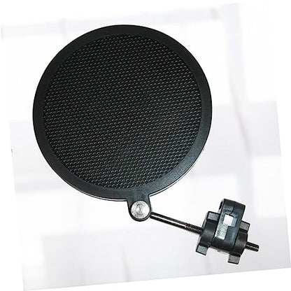 BESTonZON 1pcs Studio Microphone Double-layer Iron Net Windscreen Shield for Small Mics Protects against Plosives Saliva for Recording and Streaming Black