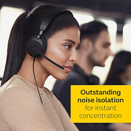 Jabra Evolve2 40 SE Wired Mono Noise-Cancelling Headset - Features 3-Microphone Call Technology and USB-A Cable - MS Teams Certified, Works with All Other Platforms - Black