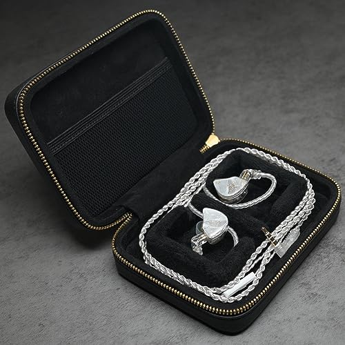 Linsoul TANGZU Leather Earphone Case, Portable Earbuds Carrying Case | Water-Resistant , Dustproof Storage Bag for IEMs, Audio Accessories, Eartips and Cables