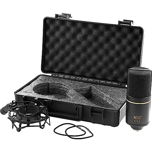 MXL 770 Condenser Microphone for Podcasting, Singing, Home Studio Recording, Gaming & Streaming | XLR | Large Diaphragm | Cardiod (Black) - style: MXL 770