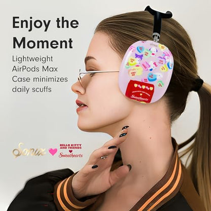 Sonix x Sanrio Protective Case for AirPods Max Headphones - Stylish TPU Hard Shell Ear Cup Covers | Hello Kitty and Friends x Sweethearts Candies - color: Sanrio x Sweethearts