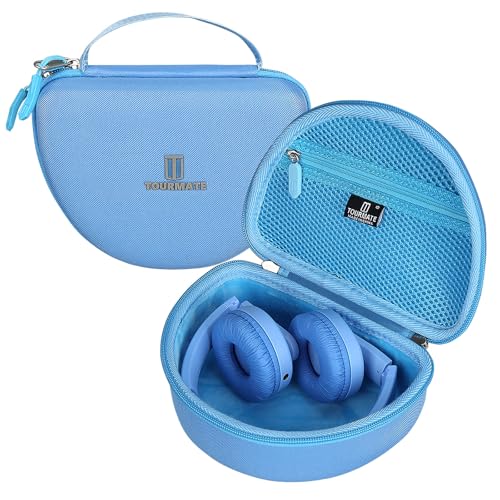 Tourmate Hard Travel Case for Philips K4206 Kids Wireless On-Ear Headphones/iClever HS19 Kids RORSOU R10 On-Ear Headphones, Protective Carrying Storage Bag (Blue, Case Only) - color: Blue