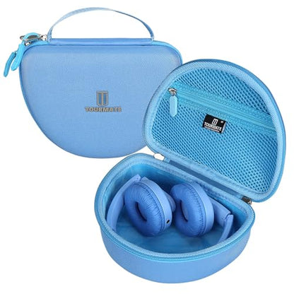 Tourmate Hard Travel Case for Philips K4206 Kids Wireless On-Ear Headphones/iClever HS19 Kids RORSOU R10 On-Ear Headphones, Protective Carrying Storage Bag (Blue, Case Only) - color: Blue