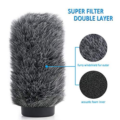 YOUSHARES NTG4+ Microphone Windscreen - Windmuff for Rode NTG4 Plus Shotgun Microphones, Windshield Up to 6.3" Long