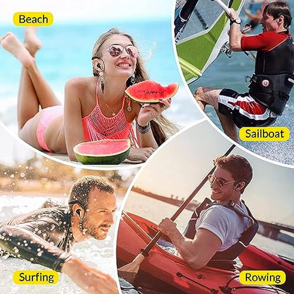 Tayogo W18 Swimming Headphones, IPX8 Waterproof Earbuds for Swimming with 32GB MP3 Player, Bluetooth 5.4, FM Radio & T6 Receiving Mode, in-Ear Underwater Headphones for Lap Swimming - color: green