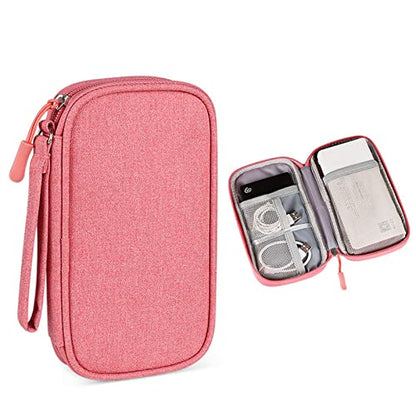 Digital Data Cable Storage Bag Waterproof U Disk Hard Drive Headset Multi-Function Storage Bag - color: Navy