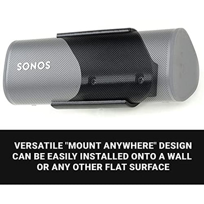 Spartan Mounts Compatible with SONOS Roam Bluetooth Speakers | Low Profile Wall Mount Anywhere Design for Home, Office, Studio, Garage, Dorm, Patio, Auto, Boat, Golf Cart - color: Black