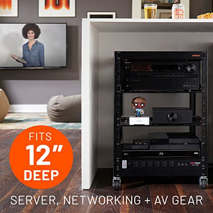 ECHOGEAR 2U Rack Shelf - Universal Design Works with Any Rack - Holds 50bs of Servers, Network Gear, or AV Equipment - 12" Deep Steel Shelf with Ventilated Design - Install Hardware Included - size: 2U Rack Shelf