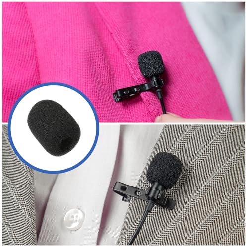 MECCANIXITY Microphone Cover Mini Furry Windscreen Foam Mic Sponge 5mm with Black Cap for 0.5 to 1.2mm Microphone 1 Set - color: Black, size: 5mm