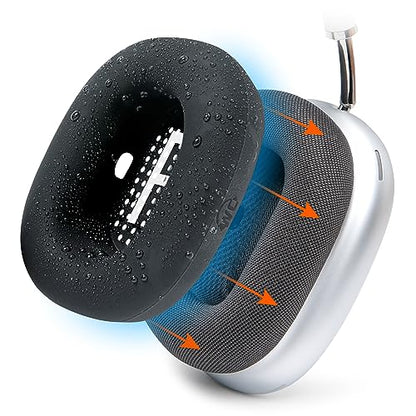 WC SweatZ Max - Patented Silicone Sweat Covers for AirPods Max 1 | Made by Wicked Cushions | (Does Not Fit AirPods Max 2). Sweatproof, Full Earpad Protection | Black - color: Black