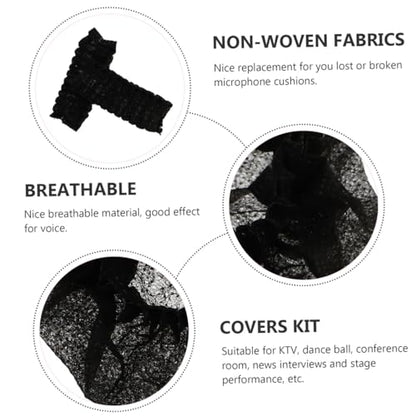 200pcs Professional Microphone Cover Disposable Windscreens for Xlr Gaming Ktv Singing Accessories - color: Black
