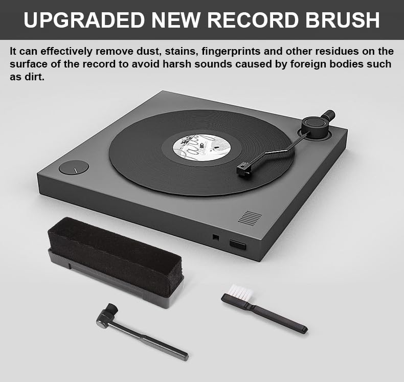 Premium Vinyl Record Cleaner Kit - Vinyl Records Cleaning Kit for Records Albums-Includes Soft Velvet Record Brush, Cleaning, Stylus Brush, Brush for Velvet