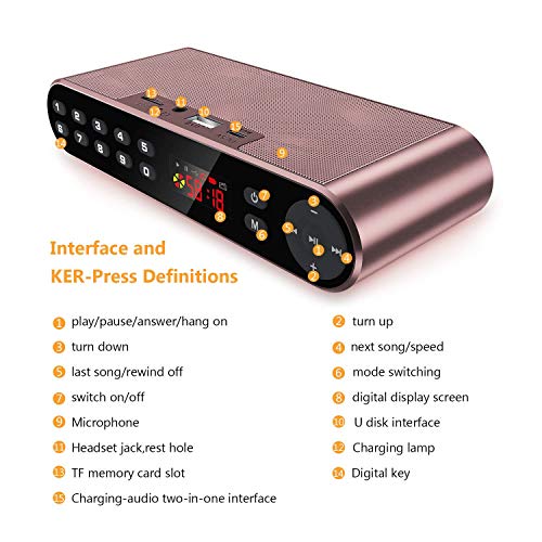 Antimi Bluetooth Speaker,FM Radio Player,MP3 Player Stereo Portable Wireless Speaker Drivers with HD Sound, Built-in Microphone, High Definition Audio and Enhanced Bass(Black) (Pink) - color: Pink