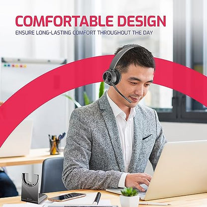 Poly Voyager 4310 - UC Wireless Bluetooth Mono Headset (USB-C) Teams with Charge Stand - Bundled with GTW Microfiber Cloth - Compatible with Deskphone, PC/Mac, Works with Zoom, RingCentral, Vonage