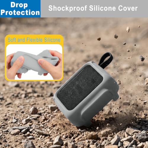 Silicone Case Cover for JBL Go 5 Portable Speaker(Light Grey) | TXEsign Travel Carrying Protective Pouch with Attach Straps for Bike Golf Cart Scooter - color: Light Grey