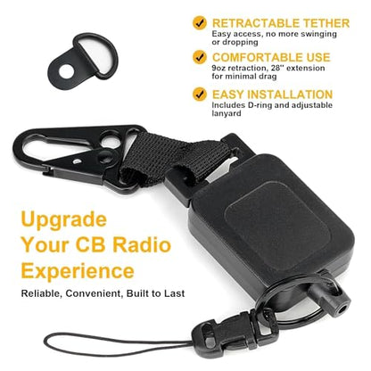 fantaseal 2-Pack Retractable Steel Rope CB Mic Hanger Holder Microphone Car Mount Lanyard Hook Mounting Kit-Rectangle