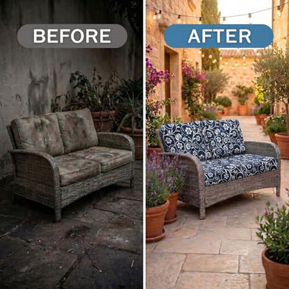 Waterproof Outdoor Cushion Covers, Stretch Patio Slipcovers | UV Resistant Coating, Stretch Fabric, Waterproof Protection, Replacement Covers, Fits Patio Furniture Cushions (4 Pieces) - color: Baroque, size: 4PCS