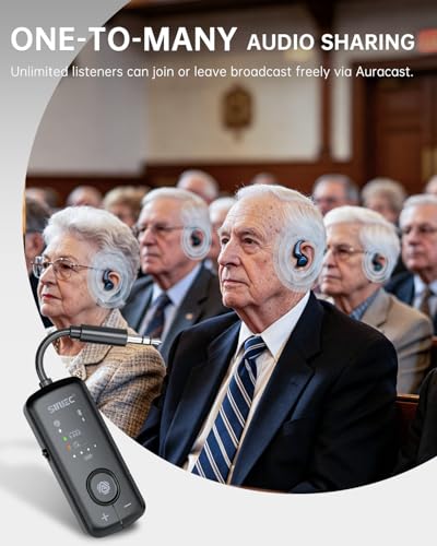 Airplane Bluetooth LE Audio Adapter & Auracast Transmitter for Hearing Aids