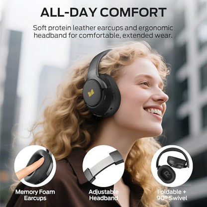 Monster Persona 5th ANC-Wireless Bluetooth Over-Ear Headphones with Microphone, 70H Playtime, Foldable Lightweight Bluetooth 6.0 Headphone for Travel/Office
