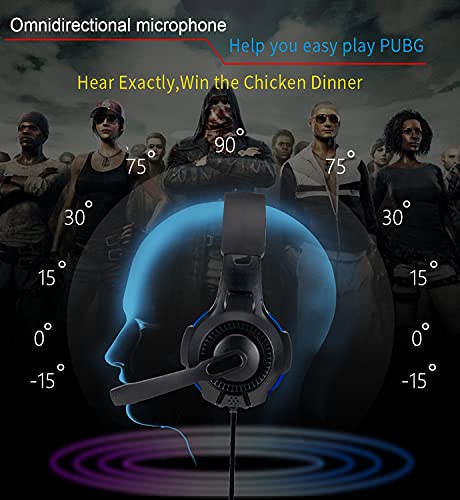 One Ear Gaming Headset for PS5/PS4/Xbox Series S/Xbox Series X, Wired Online Game Unilateral Headset, 50mm Drivers|Detachable Mic|3.5mm Headphone Jack for Switch Lite, Xbox One, Laptop/Phone - color: Black+Blue