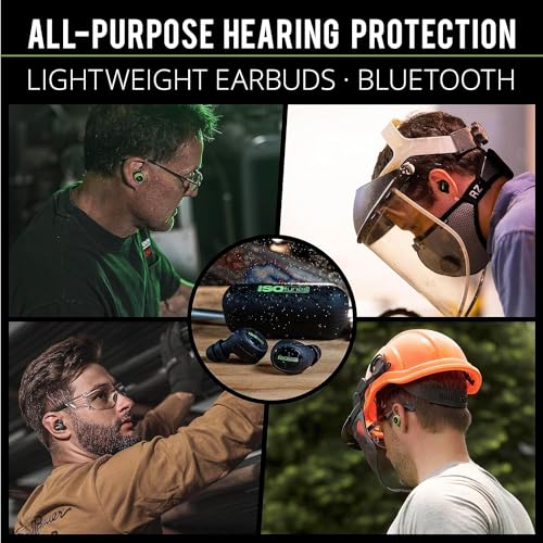 ISOtunes Free 2.0 Bluetooth Hearing Protection, OSHA Compliant Work Earbuds | 25 dB NRR, wireless earplug headphones, OSHA approved, true wireless Bluetooth, designed for work - color: Matte Black