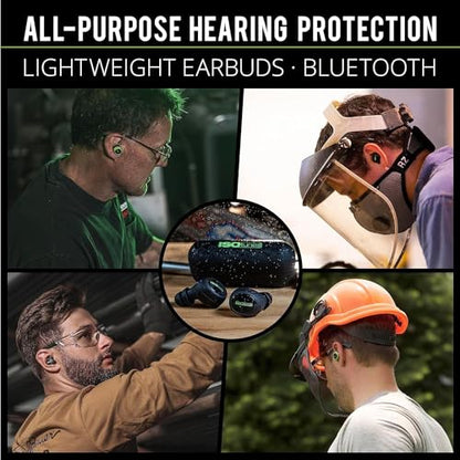 ISOtunes Free 2.0 Bluetooth Hearing Protection, OSHA Compliant Work Earbuds | 25 dB NRR, wireless earplug headphones, OSHA approved, true wireless Bluetooth, designed for work - color: Matte Black