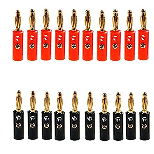 20 Pack Banana Speaker Wire Cable Screw Plugs Connectors 4mm