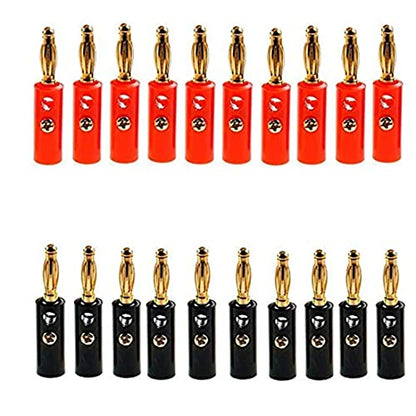 20 Pack Banana Speaker Wire Cable Screw Plugs Connectors 4mm
