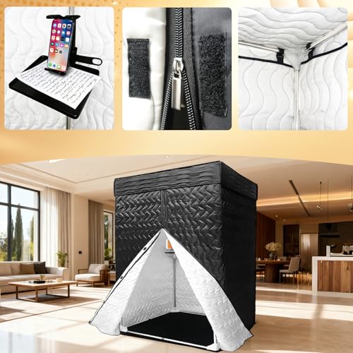 Portable Vocal Booth 33"X33"X79", Sound Isolation Home Recording Booth | Easy to assemble, comes with travel carry bag, ideal for podcast, voiceover and indoor singing recording