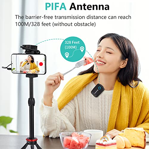 Saramonic Blink500 T2 Wireless Lavalier Microphone for Cameras Camcorder,Noise Cancellation,328ft Range,12H Battery Life,Clip-on Lapel Mic for Video Recording Interview YouTube Live Streaming
